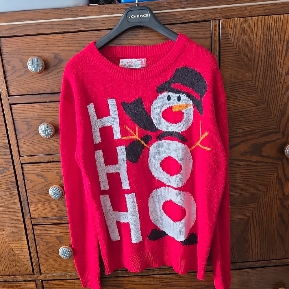 Ugly Snowman Sweater. Sz L